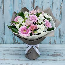 Букет цветов из:  Герберы, Альстромерии и Хризантемы #REPLACE_PRED# Ачинск