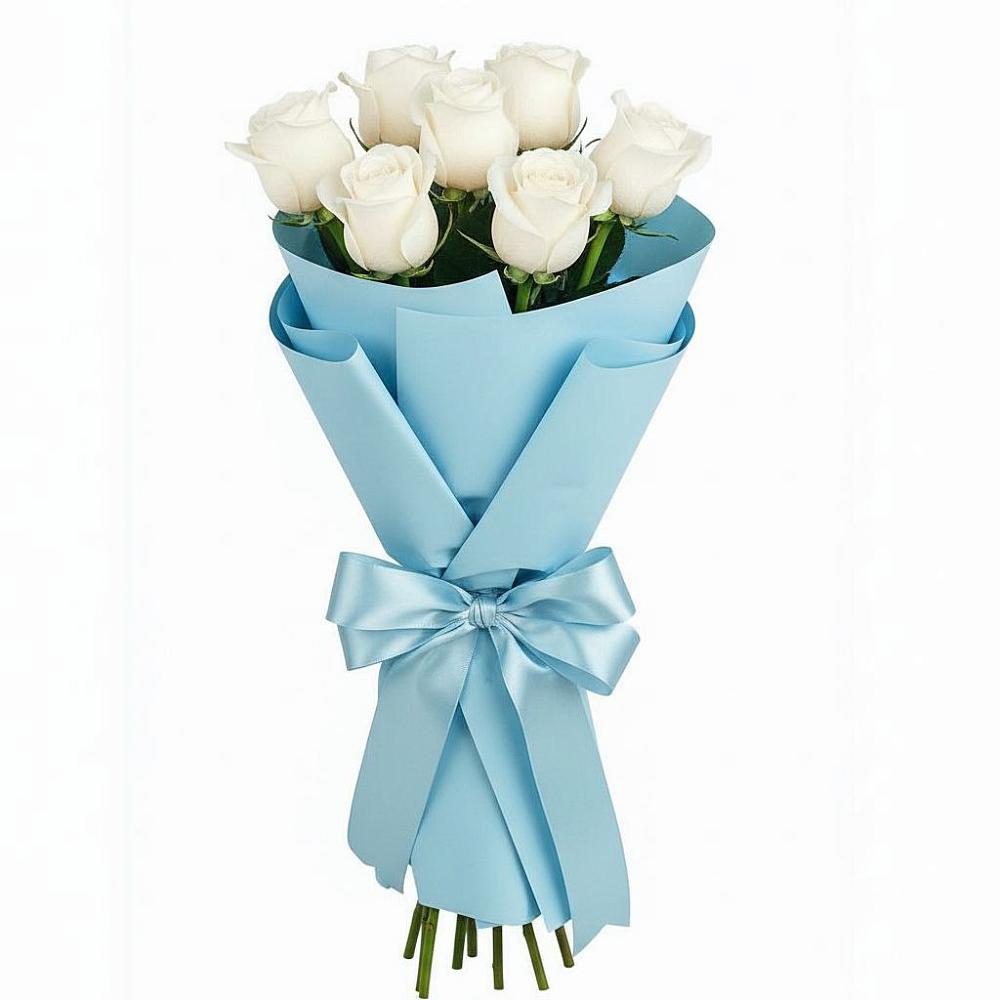Букет 7 белых роз Проуд в Ачинск