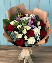Букет цветов из:  Розы и Альстромерии #REPLACE_PRED# Ачинск