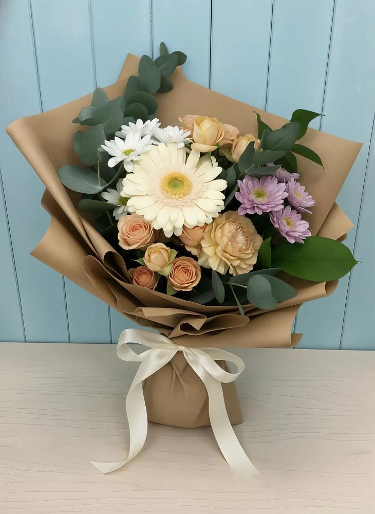Букет цветов из: Герберы и Хризантемы в Ачинск