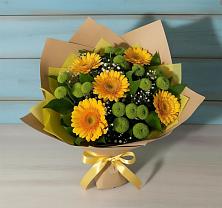 Букет цветов из:  Герберы и Хризантемы в Ачинск