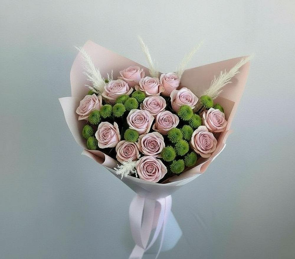 Букет цветов из: Розы и Хризантемы в Ачинск