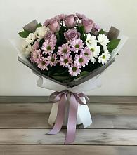 Букет цветов из:  Хризантемы и Розы в Ачинск