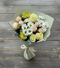 Букет цветов из:  Альстромерии, Розы и Хризантемы в Ачинск