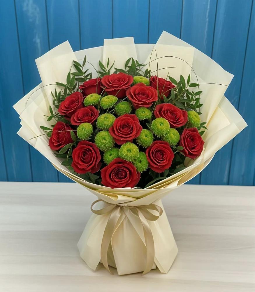 Букет цветов из: Розы и Хризантемы в Ачинск