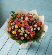 Букет Микс из разноцветных кустовых роз #REPLACE_PRED# Ачинск